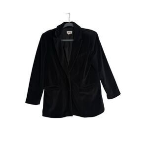 Nordstrom's Open Edit Velvet Blazer Women's Medium Black